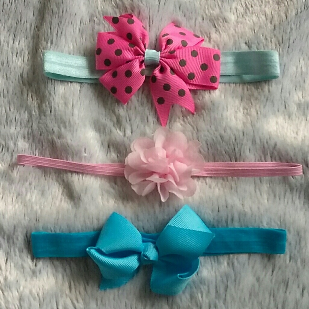 Baby Girls Headband Accessories Blue and Pink
